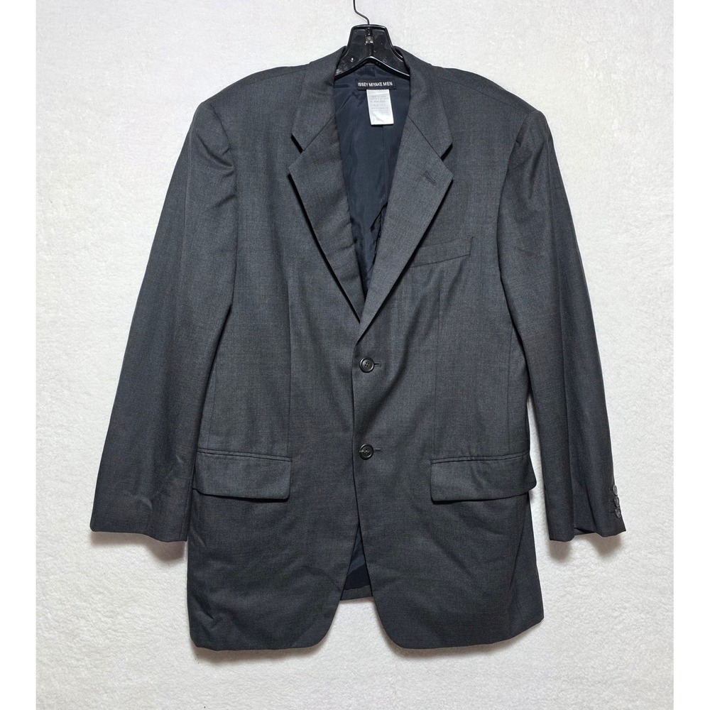 Issey Miyake Men Vintage Wool Blazer Jacket Grey Made in Japan Size L